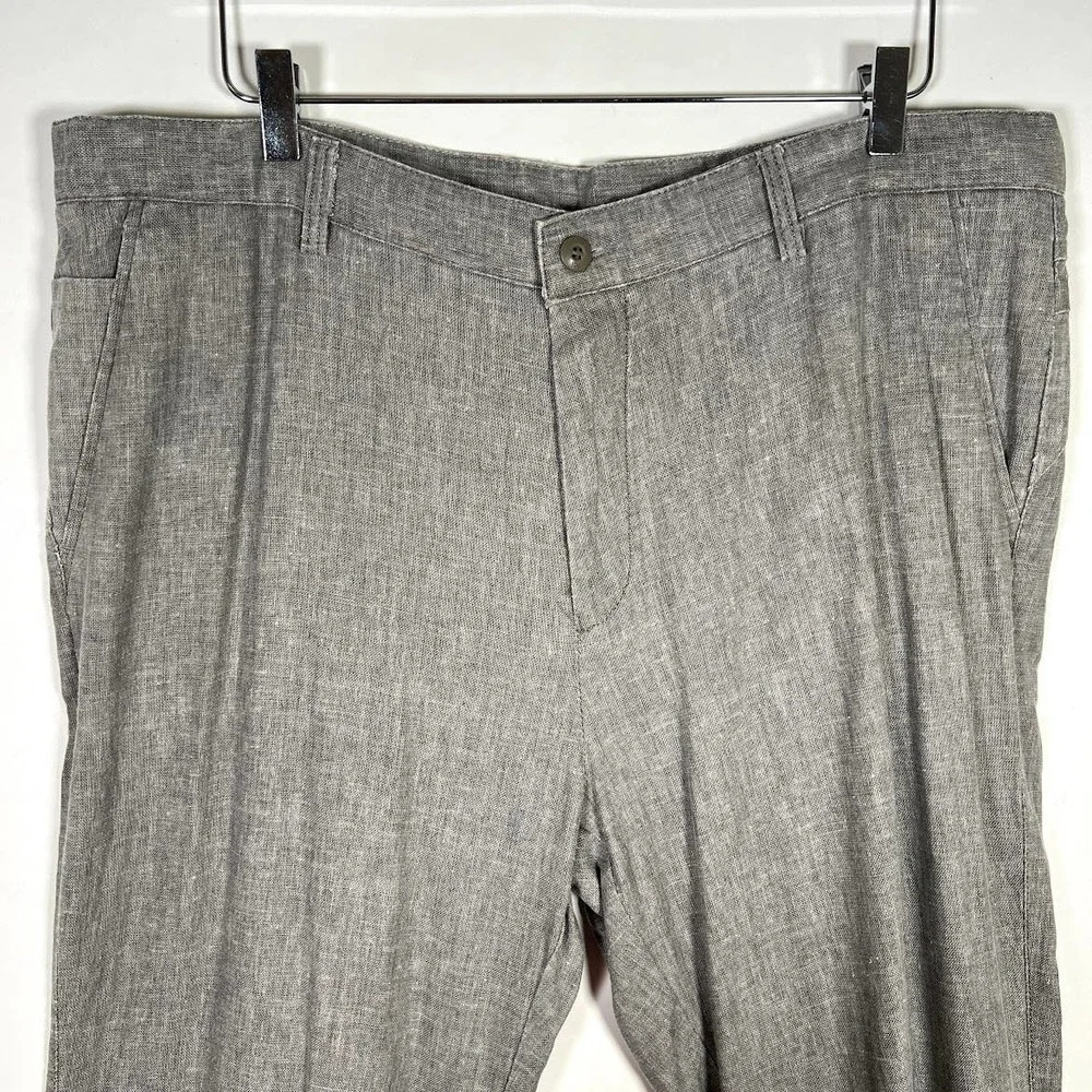 Burberry Brit Men's Straight Leg Dress Pants Size 40 Gray Flat Front Breathable